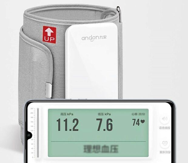 Умный тонометр Andon Smart Arm Electronic Blood Pressure Monitor BP5 (Grey) - 8