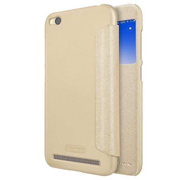 Чехол для Xiaomi Redmi 5A Nillkin Sparkle Leather Case (Gold/Золотой) 