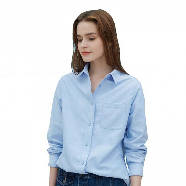 Xiaomi 10:07 Classic Solid Color Flannel Cotton Casual Shirt (Blue) 